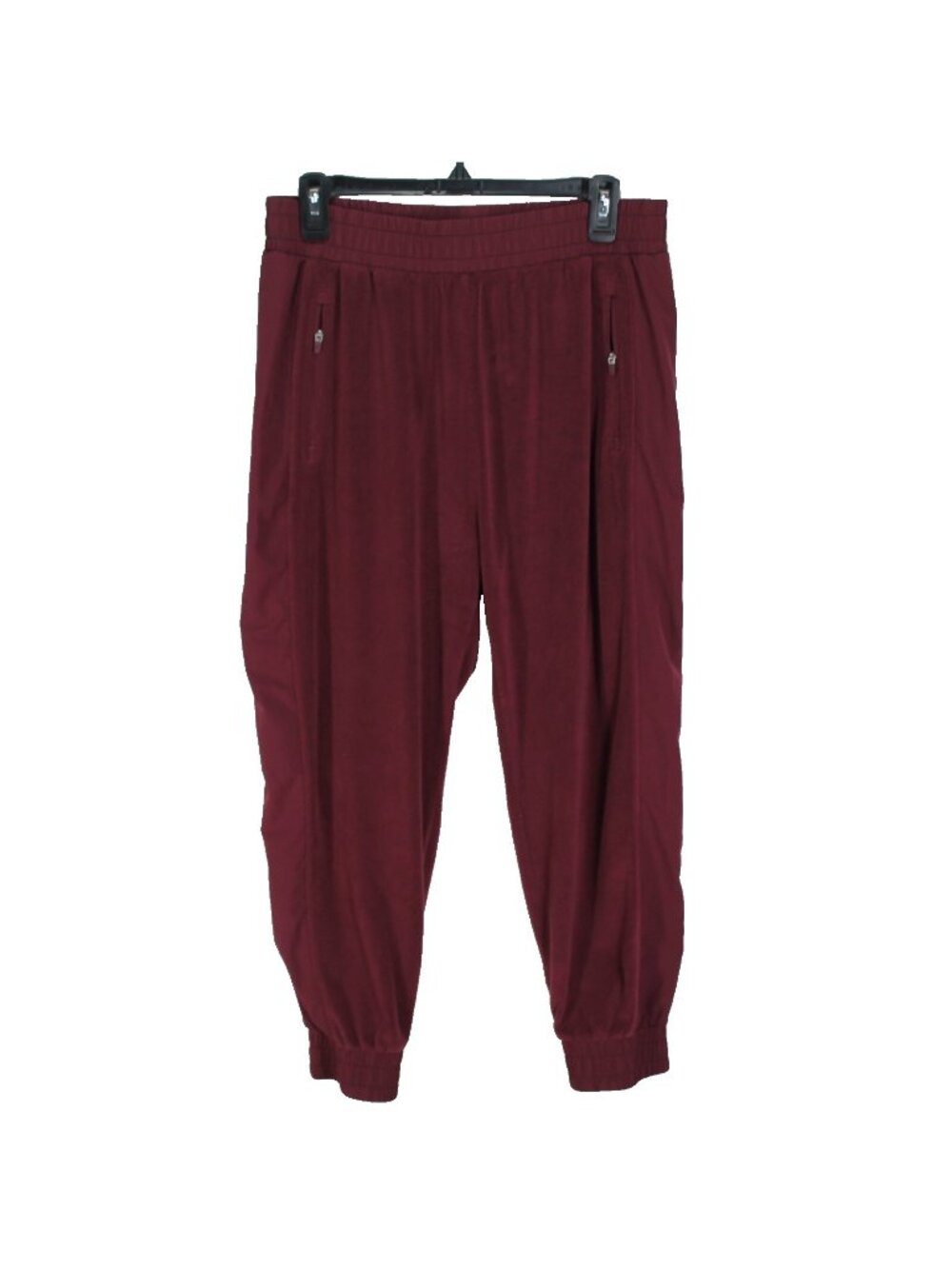 Zyia Fleece Jogger Pants Womens Size XL Maroon Pockets Pull On Waist Sweatpants